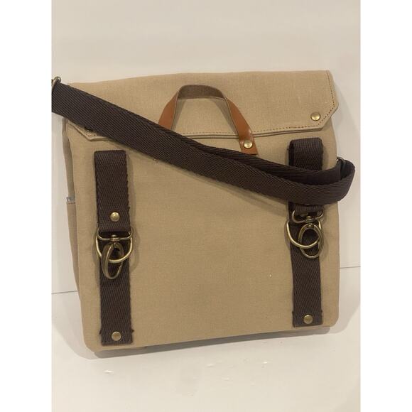 Bici By Bar | Messenger Duffle Bag | Overnight Travel Carry‎ On Bag | NWT | Tan - Picture 2 of 13